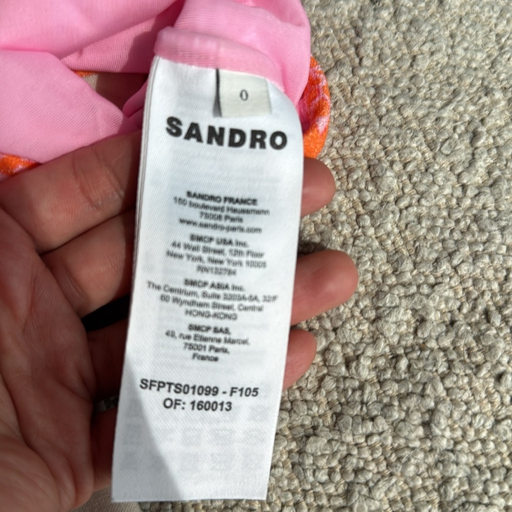 Sandro Paris Floral Cutout Swimsuit in Pink and Orange size 0 brand new no tags - Picture 4 of 6